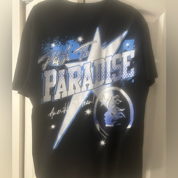Hellstar Path To Paradise Football Helmet Black T-Shirt - Picture 2 of 2